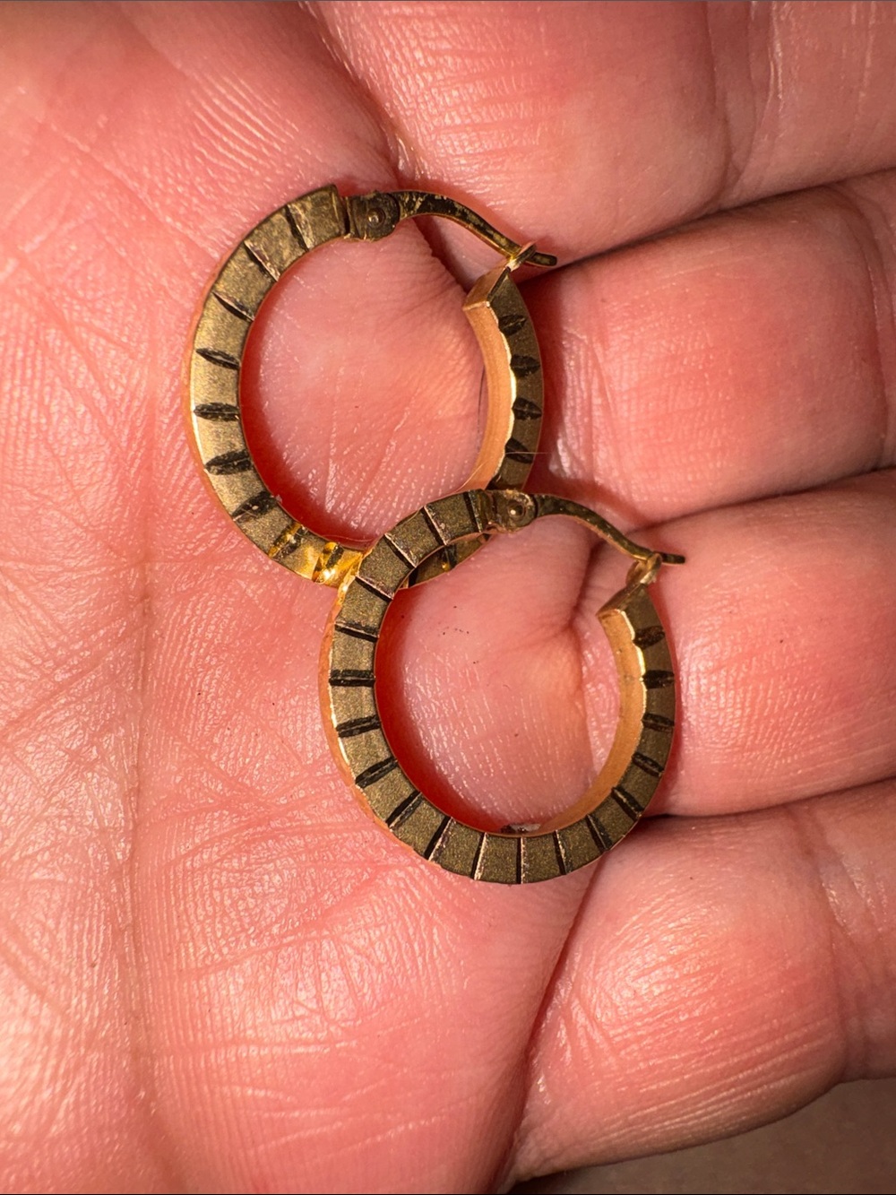 14KT Gold Hoops - Picture 3 of 7